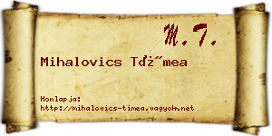 Mihalovics Tímea névjegykártya