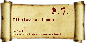 Mihalovics Tímea névjegykártya