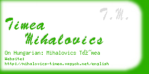 timea mihalovics business card